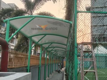 Walkway with Tensile Fabric at the Newtown School